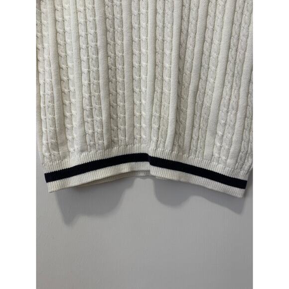 Lacoste Sport Creme Cricket Classic Cable Knit Sweater Vest Size 8 - Picture 5 of 8